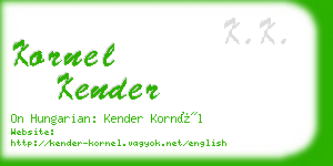 kornel kender business card